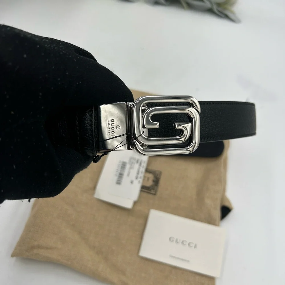 Men's Gucci interlocking G leather belt 120 cm/46 inches made in Italy - Picture 4 of 9